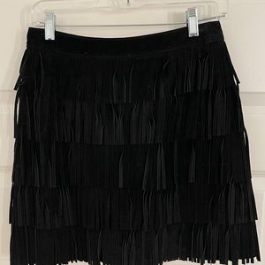 Kate Spade Leather Fringe Daniele Skirt Size 4